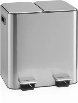 HJH Office Clean 10 Trennmülleimer 2x15L Soft-Close Edelstahl silber (741121)