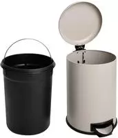 SVITA T20 Treteimer 20 Liter Abfalleimer M&uuml;lleimer M&uuml;lltonne Stahl Taupe
