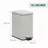 Relaxdays Mülleimer 10L, 16cm schmal, Softclose, Fußpedal, beige (10051873_127)