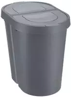 plast team Abfalltrenner SEATTLE DUO, 2 x 25 Liter, silber Material: PP, 2