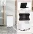 HJH Office CLEAN NATURA Mülleimer 30L eckig, Stahl/Bambus, creme/walnuss (741201)