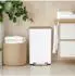HJH Office CLEAN NATURA Mülleimer 30L eckig, Stahl/Bambus, creme/walnuss (741201)