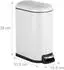 Relaxdays Kosmetikeimer mit Deckel, 10L, Absenkautomatik, weiß, Metall