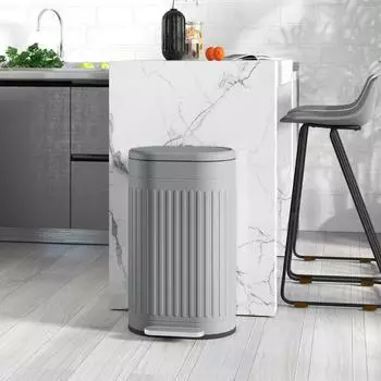 HomCom Treteimer 30L mit Inneneimer und Soft-Close, grau (851-032V01GY)