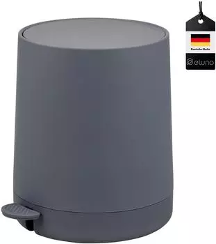 eluno TESERO Kosmetikeimer Treteimer 4L, Kunststoff, grau