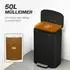 HomCom Küchen-Treteimer 50L mit Bleib-Offen-Funktion, schwarz (851-061V01BK)