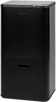 eluno M&uuml;lleimer 3 Beh&auml;lter Metall schwarz 58L (4014800)