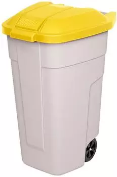 BRB Wertstoffsammler mit R&auml;dern 100L beige/gelb (51270)