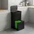 en.casa Venna Sensor-Mülleimer 3 Fächer, Edelstahl, schwarz, 62L
