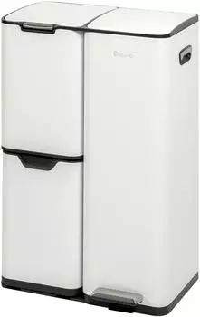 eluno Treteimer 3 Behälter, Metall, weiß, 54L (4015200)
