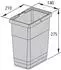 Ninka eins2vier Abfalltrennsystem KB 450mm, 2x 6L + 1x 13,5L, alugrau, Seitenstärke 16mm