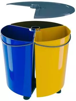 SWING ECOBIN+P M&uuml;lleimer drehbar 3 F&auml;cher 11,7L