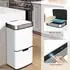 Ribelli Sensor-Mülleimer Edelstahl 4 Fächer 72L, weiß