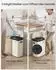 Songmics Sensor-Mülleimer 50L Softclose-Deckel, Stahl, creme