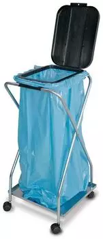 BRB Müllsackständer mit Rollen, 70-120L, schwarz (69731)