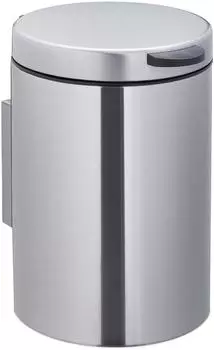 Relaxdays Kosmetikeimer Wandmontage 3l, herausnehmbarer Inneneimer, silber/schwarz (10038561)