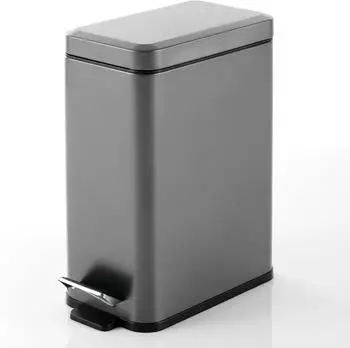 mDesign Tretm&uuml;lleimer mit Inneneimer, Metall, dunkelgrau, 10L (14442MDBSTEU)