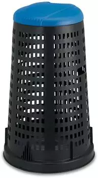 Stefanplast Mülleimer mit Deckel, schwarz/blau, 100l (C 24704)