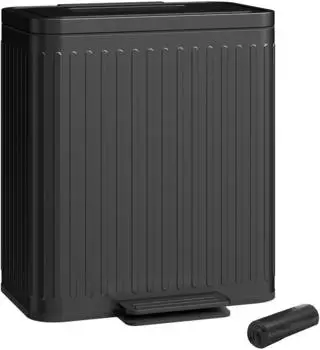 HomCom Treteimer mit Soft-Close-Deckel 2x20L, schwarz (851-030V01BK)