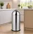 Relaxdays Mülleimer Push-Deckel 50l, Edelstahl, silber