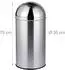 Relaxdays Mülleimer Push-Deckel 50l, Edelstahl, silber