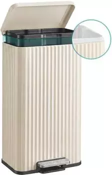 Songmics K&uuml;chen-Tretm&uuml;lleimer mit Softclose und Inneneimer, 30L, beige