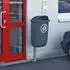 BRB Abfallbehälter 50L Komplettset mit Schellenband zur Pfahlbefestigung, anthrazit
