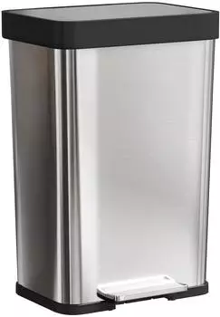 HomCom Treteimer 60L Soft-Close-Deckel, Edelstahl, silber (851-069V00SR)