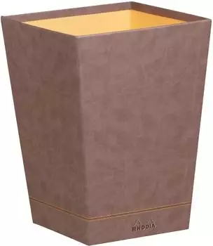 Rhodia Papierkorb quadratisch Kunstleder, schokolade/orange (318823C)