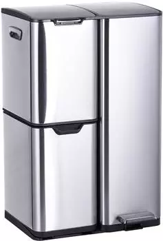 Relaxdays Tretmülleimer Mülltrennsystem 3 Fächer 60l