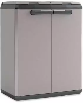 BRB Müllbox aus Kunststoff für 2x 110-Liter-Müllsäcke, 680x390x850mm (74509)