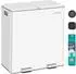 Songmics Küchen-Mülleimer 2 Fächer Softclose, 2x30L, weiß