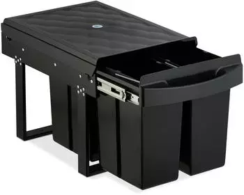 Relaxdays Einbaum&uuml;lleimer 4 F&auml;cher, 4x8l, ausziehbar, schwarz (10050787)