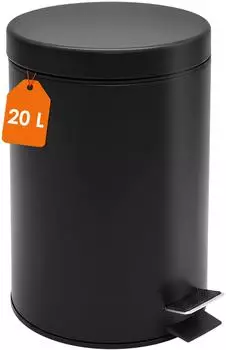 Spetebo Tretm&uuml;lleimer rund, Edelstahl schwarz matt, 20L (48523)