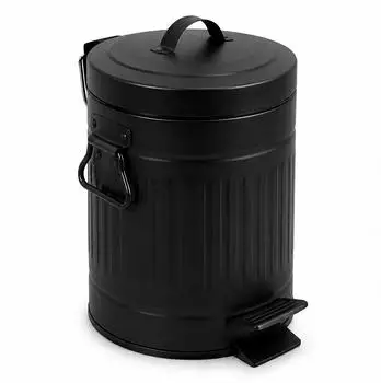 Relaxdays Kosmetikeimer 3L Absenkautomatik, Metall, schwarz