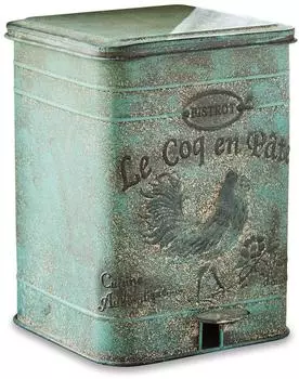 Loberon Kora Abfalleimer, Zinn, antikgr&uuml;n (17620-6-1)