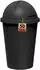 BigDean Abfalleimer schwarz 50L mit Schiebedeckel, Ø25cm