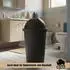 BigDean Abfalleimer schwarz 50L mit Schiebedeckel, Ø25cm