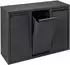 Relaxdays Mülleimer Mülltrennsystem 3 Fächer, 3x10l, schwarz, Metall/Kunststoff