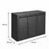 Relaxdays Mülleimer Mülltrennsystem 3 Fächer, 3x10l, schwarz, Metall/Kunststoff