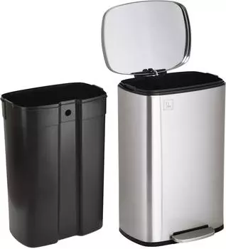 Svita TQ50 Treteimer mit Inneneimer, Softclose, Edelstahl, 50L (TQ50)