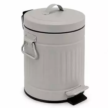 Relaxdays Kosmetikeimer mit Deckel, 3L, Metall, grau