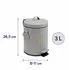 Relaxdays Kosmetikeimer mit Deckel, 3L, Metall, grau