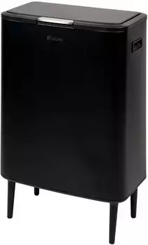 eluno Abfalleimer 60L, Metall, schwarz (4014200)