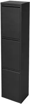 Relaxdays Mülleimer mit Mülltrennsystem, 3 Fächer, 3x18l, schwarz, Metall/Kunststoff