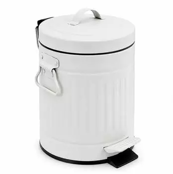 Relaxdays Kosmetikeimer 3L Absenkautomatik, Metall, weiß