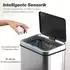 HomCom Sensor-Mülleimer 50L mit Soft-Close-Deckel, silber