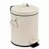 Relaxdays Kosmetikeimer Retro 3L mit Absenkautomatik, beige, Metall