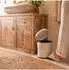 Relaxdays Kosmetikeimer Retro 3L mit Absenkautomatik, beige, Metall