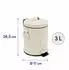 Relaxdays Kosmetikeimer Retro 3L mit Absenkautomatik, beige, Metall